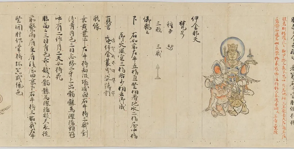 天部諸尊図像抄|Scroll 9 of Collected Iconography (Zuzōshō): Ten (Devas), ink, 1249