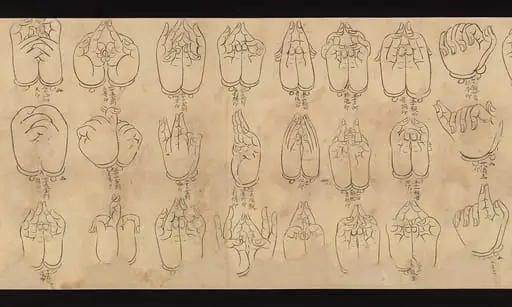 白描印相図巻|Scroll of Mudras, 1092