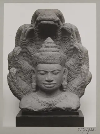 Sculpture, carved stone, Buddha with naga hood, Eastern Siam, 12th-13th century,  H. G. Quaritch Wales Collection