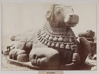 Sculpture of Nandi at the French rocks at Mysore