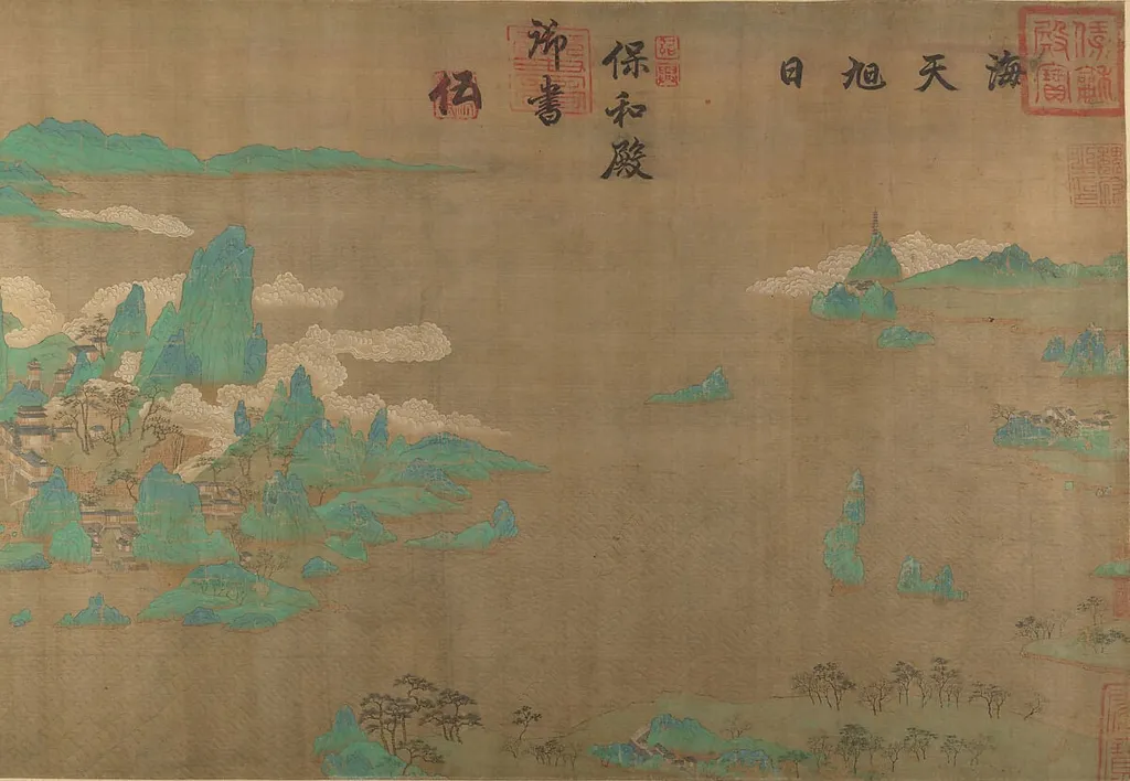 明/清 佚名 海天旭日圖 卷|Sea and Sky at Sunrise, ink, 1622
