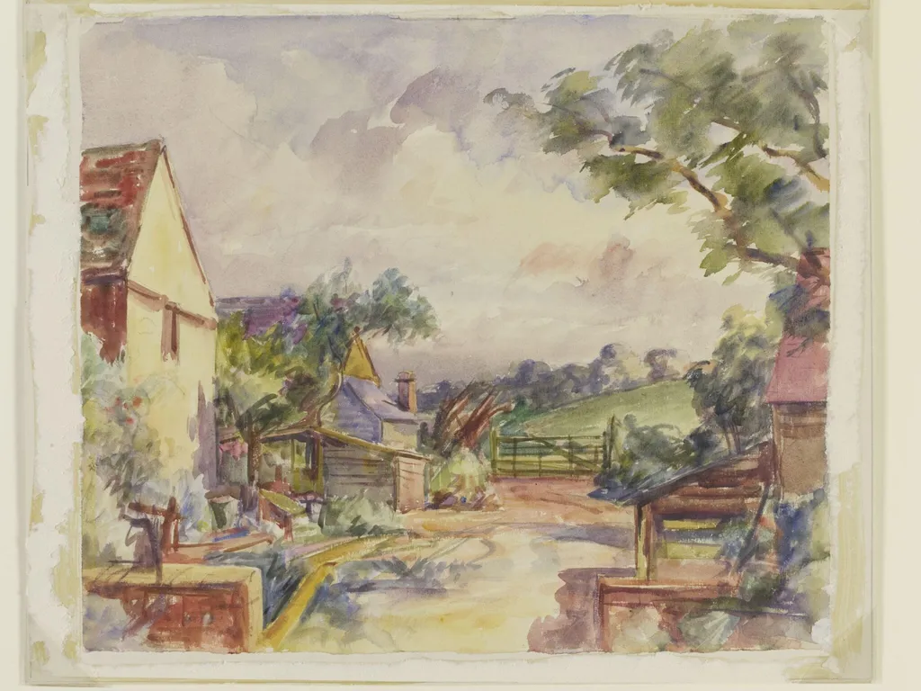 Glebe Farm, Fingest, by Seabrooke, watercolor, 1940