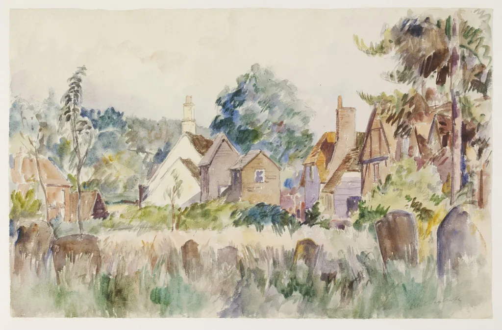 Princes Farm, Fingest, by Seabrooke, watercolor, 1940