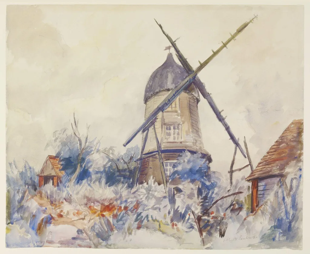 The Old Mill, Fingest, by Seabrooke, watercolor, 1940