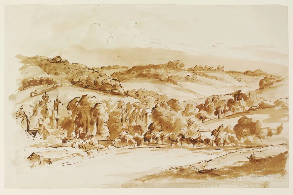 View over Fingest, by Seabrooke, watercolor, 1940