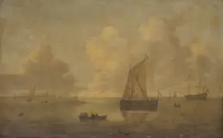 Seascape with a Town in the Background