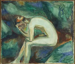 Seated Male Nude in the Forest