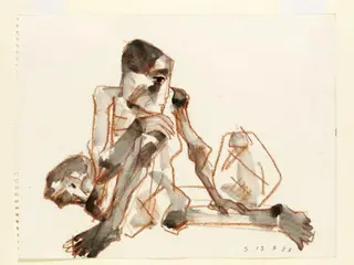 Seated Tribesman among Rocks