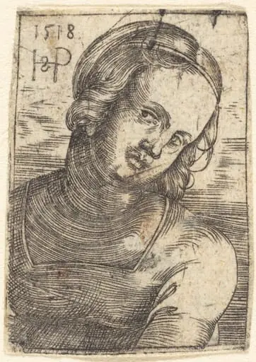 Bust of a Young Woman, by Sebald Beham