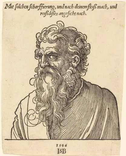 Bust of an Old Bearded Man, by Sebald Beham