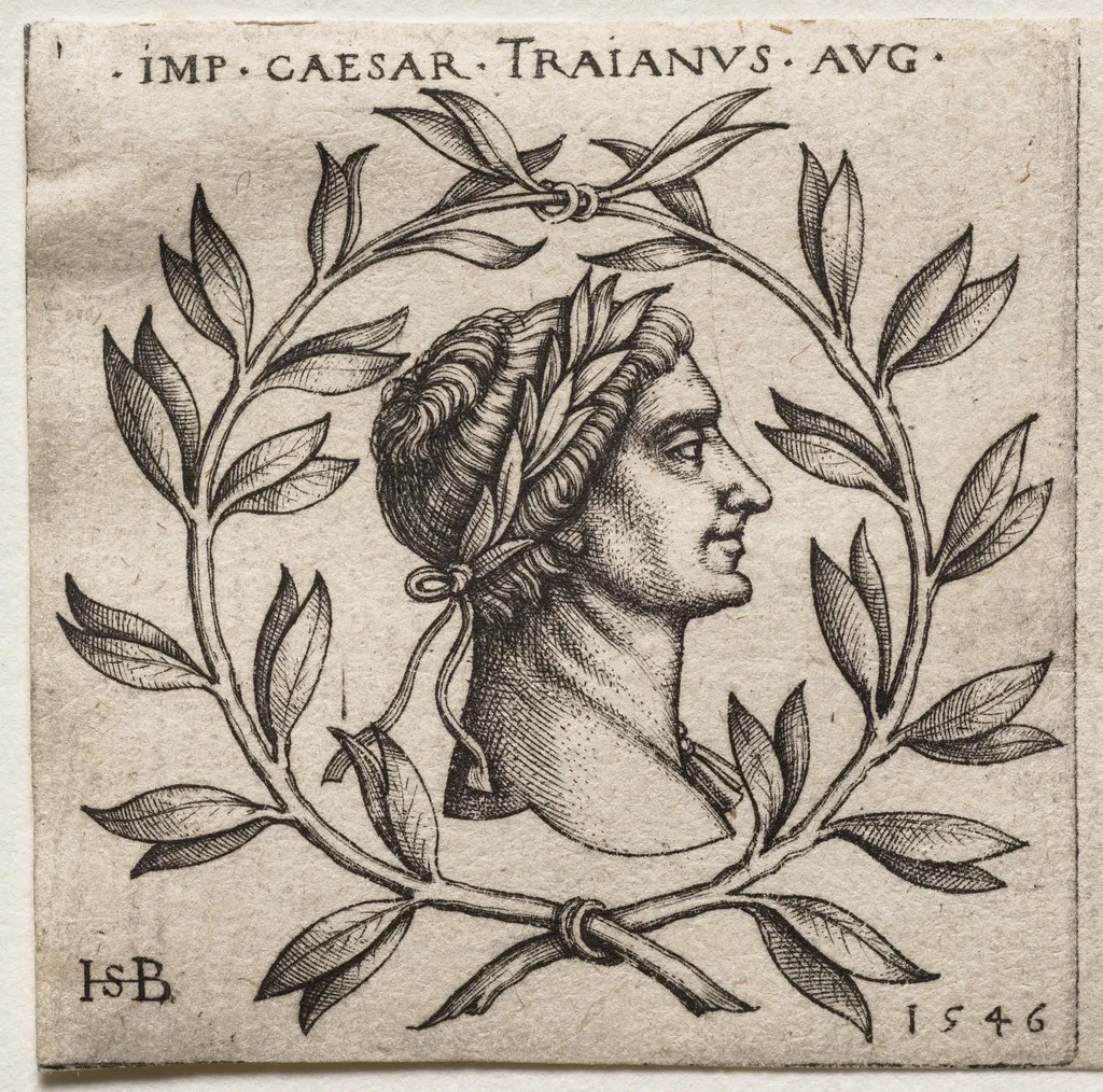 Bust of Emperor Trajan, by Sebald Beham, 1546
