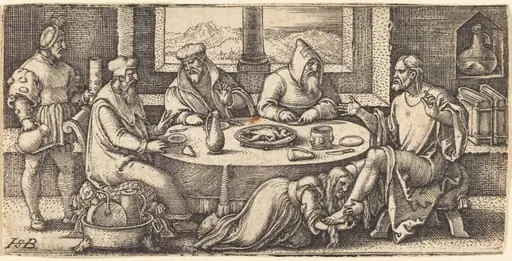 Christ at the Table of Simon the Pharisee, by Sebald Beham