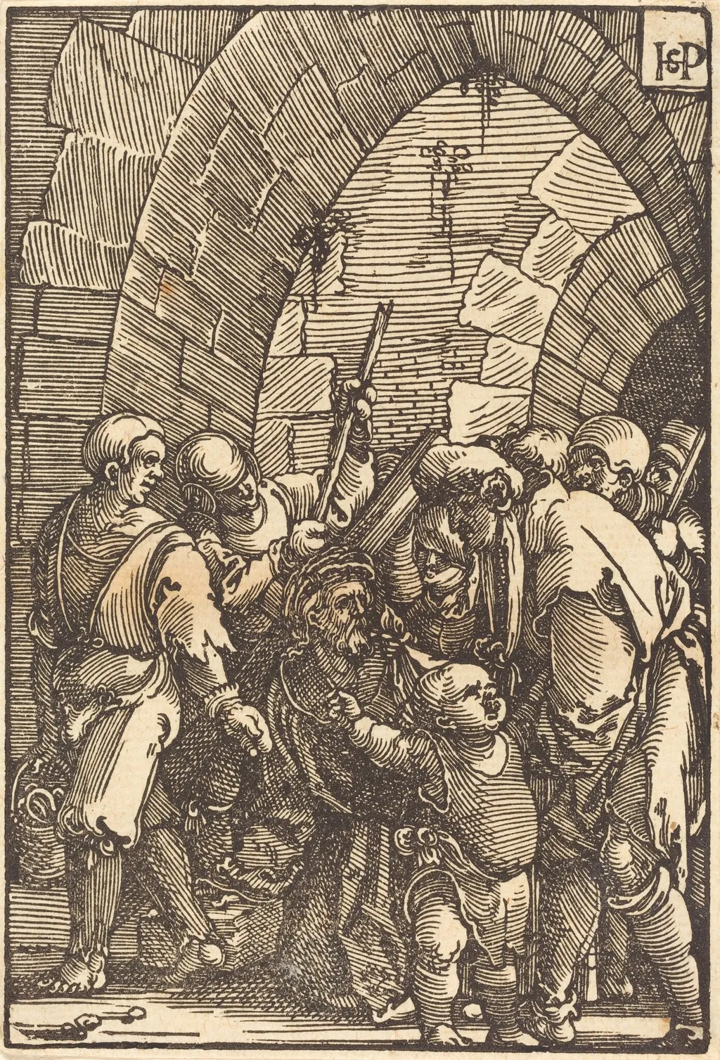 Christ Bearing the Cross, by Sebald Beham, ink, 1521