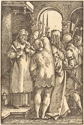 Christ before Caiaphas, by Sebald Beham