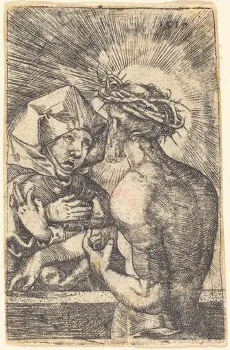 Christ Crowned with Thorns Speaking with His Mother, by Sebald Beham