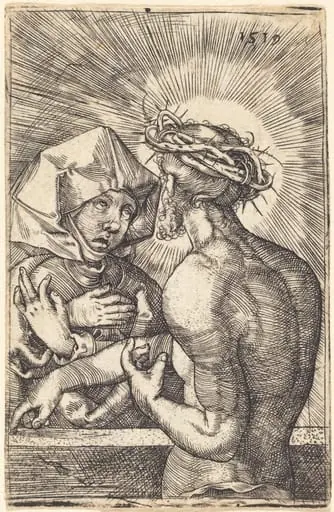 Christ Crowned with Thorns Speaking with His Mother, by Sebald Beham