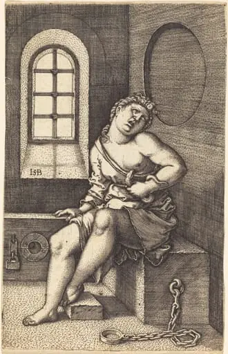 Cleopatra Seated, by Sebald Beham