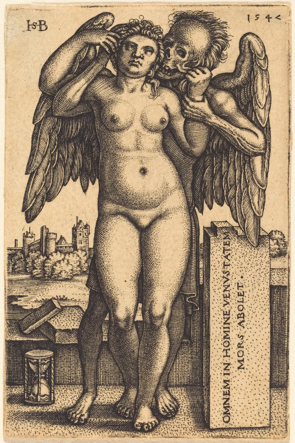 Death and the Maiden, by Sebald Beham, ink, 1547