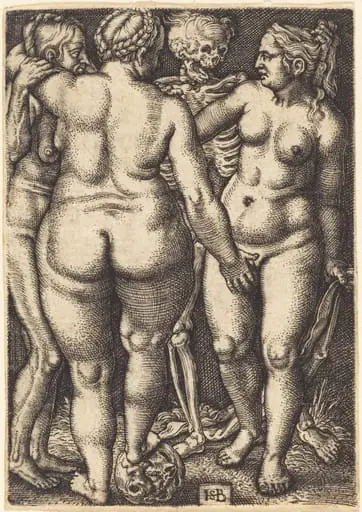 Death and Three Nude Women, by Sebald Beham