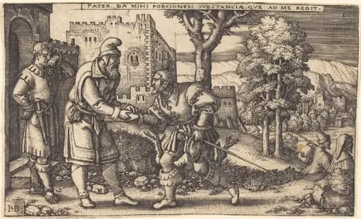 Departure of the Prodigal Son, by Sebald Beham