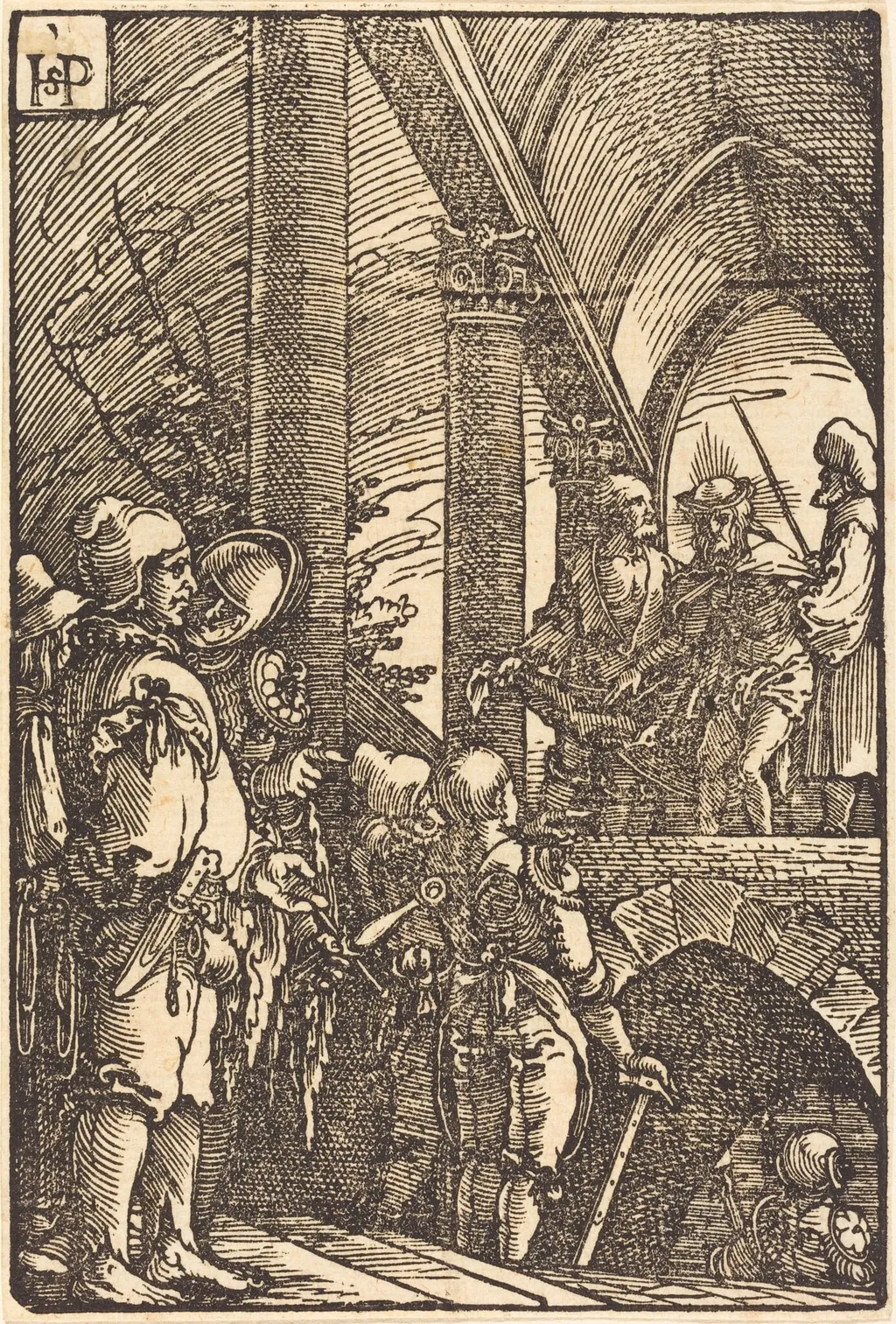 Ecce Homo, by Sebald Beham, ink, 1522
