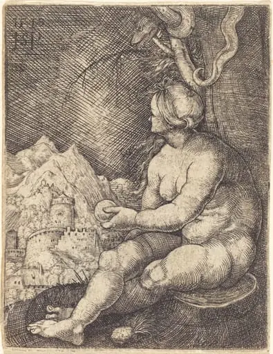 Eve Seated, by Sebald Beham