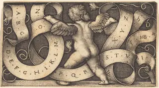 Genius with Alphabet, by Sebald Beham, 1542