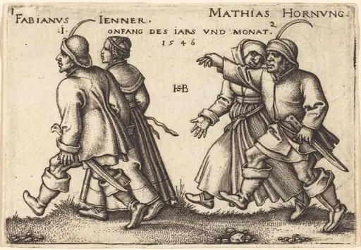 January and February, by Sebald Beham