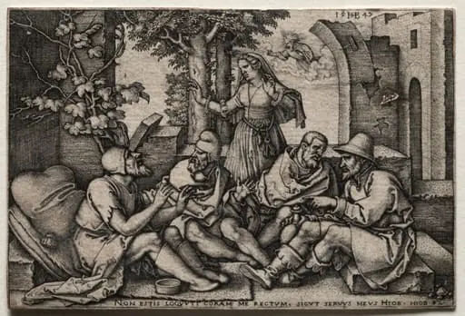Job and His Friends, by Sebald Beham