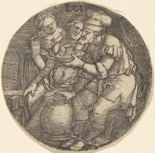 Lot and His Daughters, by Sebald Beham