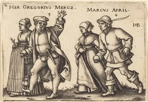 March and April, by Sebald Beham