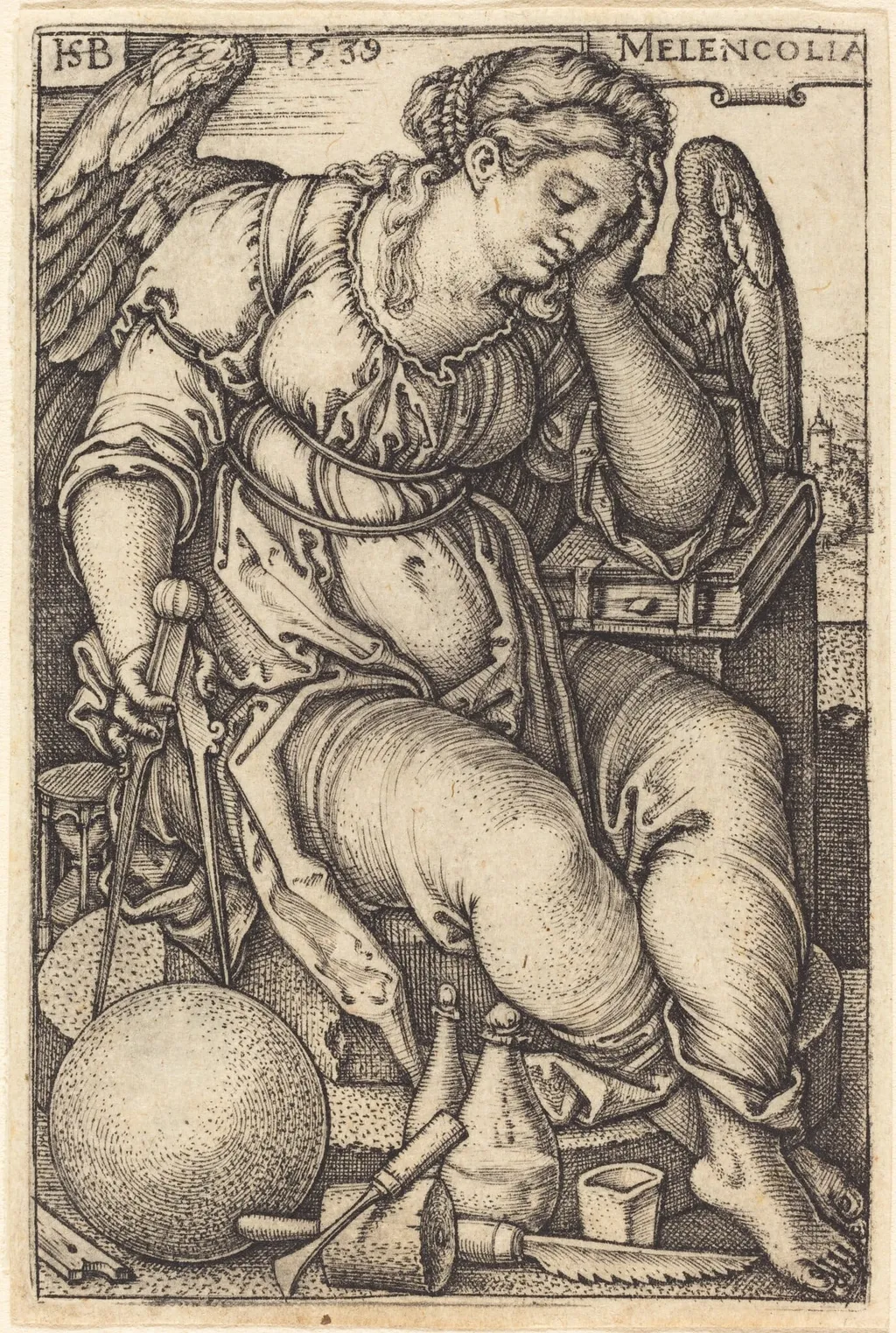 Melencolia (Melancholy), by Sebald Beham, ink, 1539