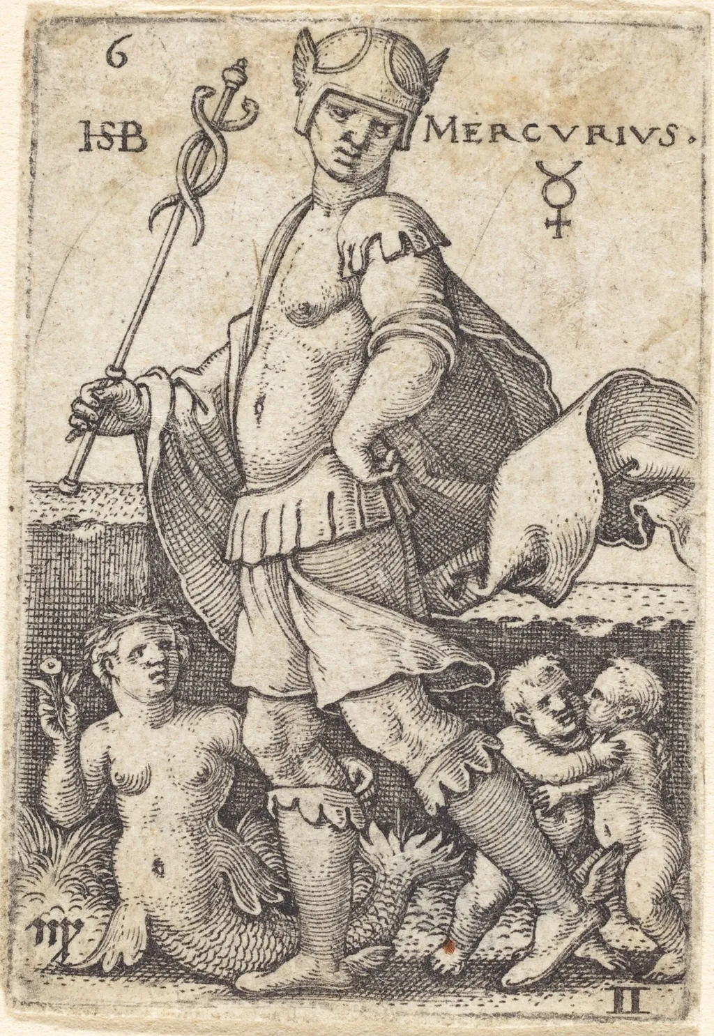 Mercury, by Sebald Beham, ink, 1539