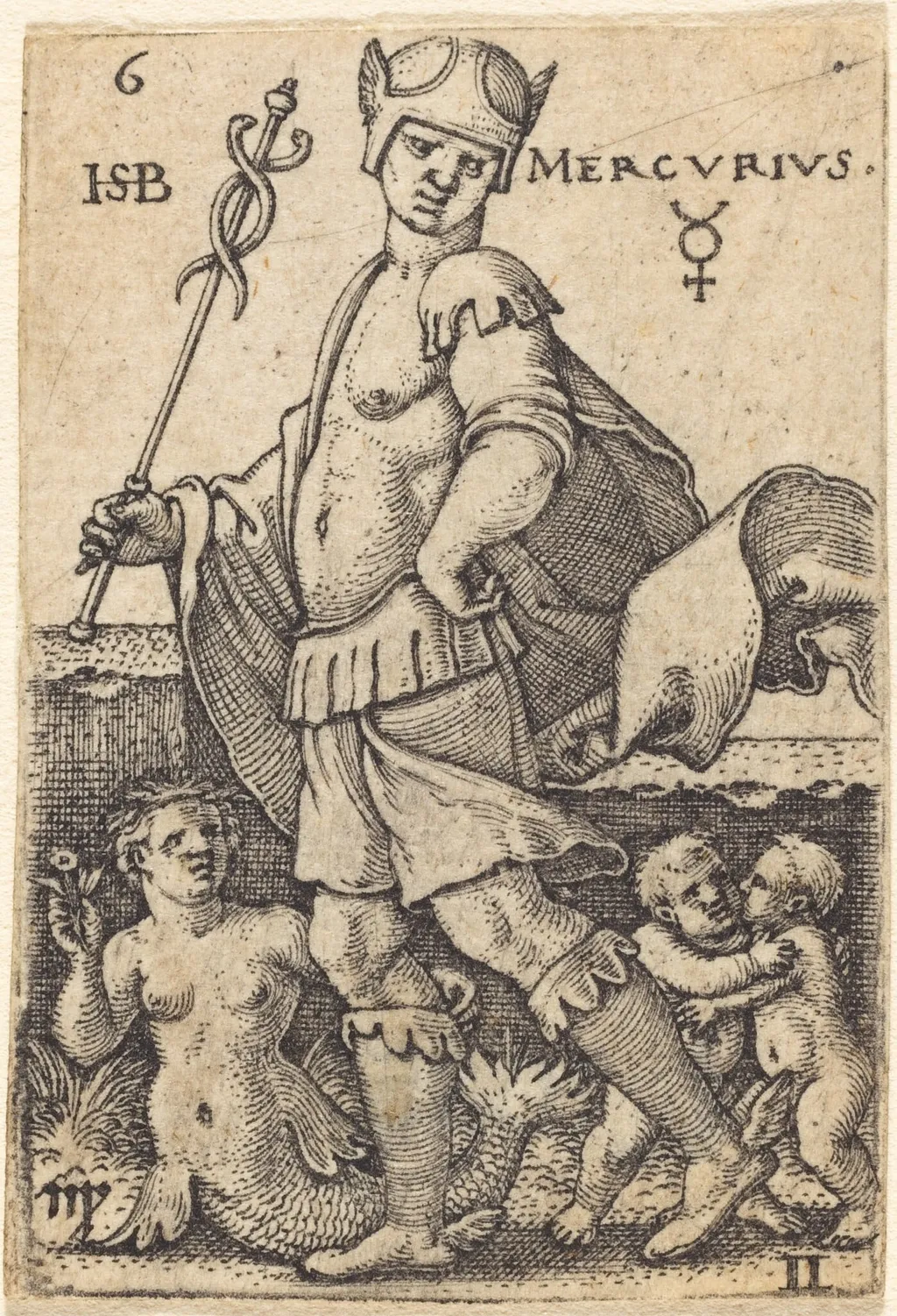 Mercury, by Sebald Beham, ink, 1539
