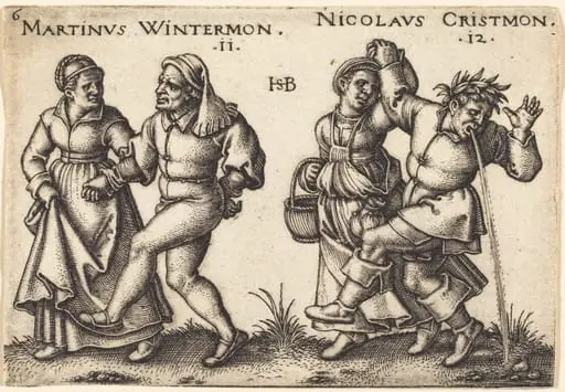 November and December, by Sebald Beham