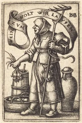 Peasant Woman at Market, by Sebald Beham