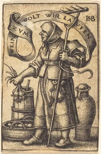 Peasant Woman at Market, by Sebald Beham