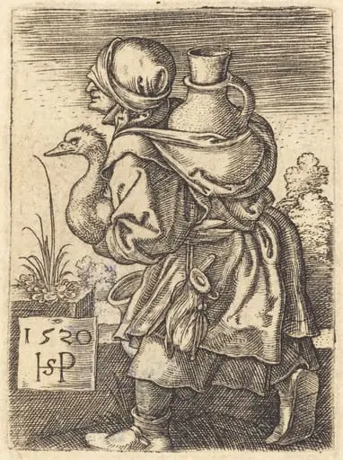 Peasant Woman Going to Market, by Sebald Beham