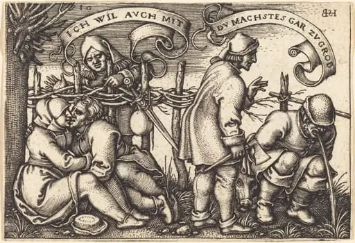 Peasants Behind the Fence, by Sebald Beham