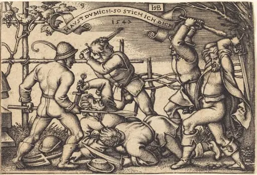 Peasants' Brawl, by Sebald Beham