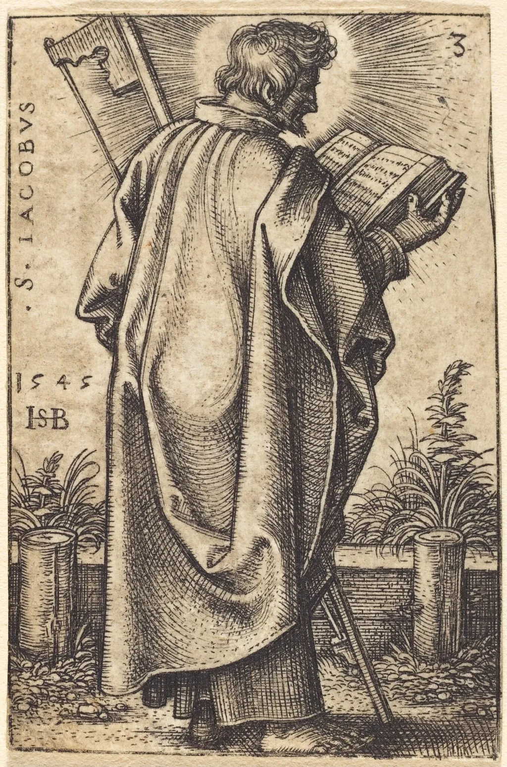 Saint James the Less, by Sebald Beham, ink, 1545