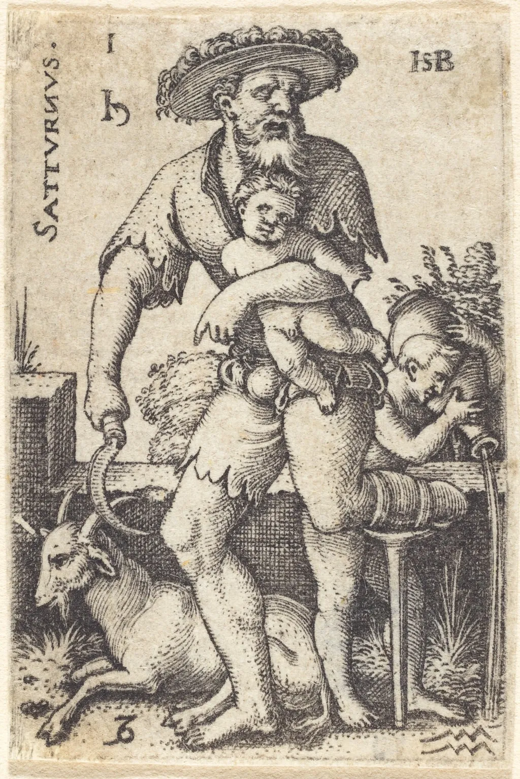 Saturn, by Sebald Beham, ink, 1539