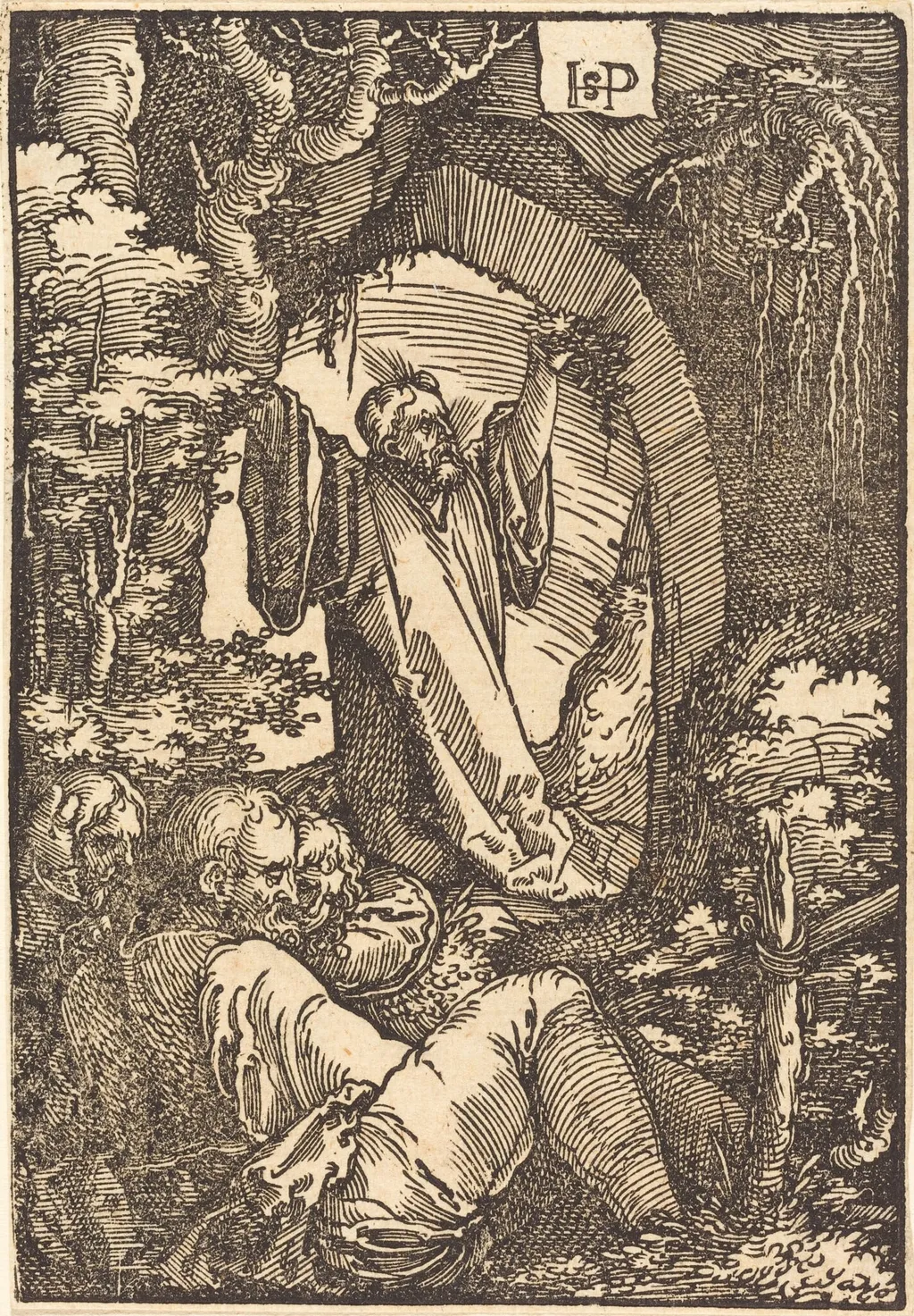 The Agony in the Garden, by Sebald Beham, ink, 1522