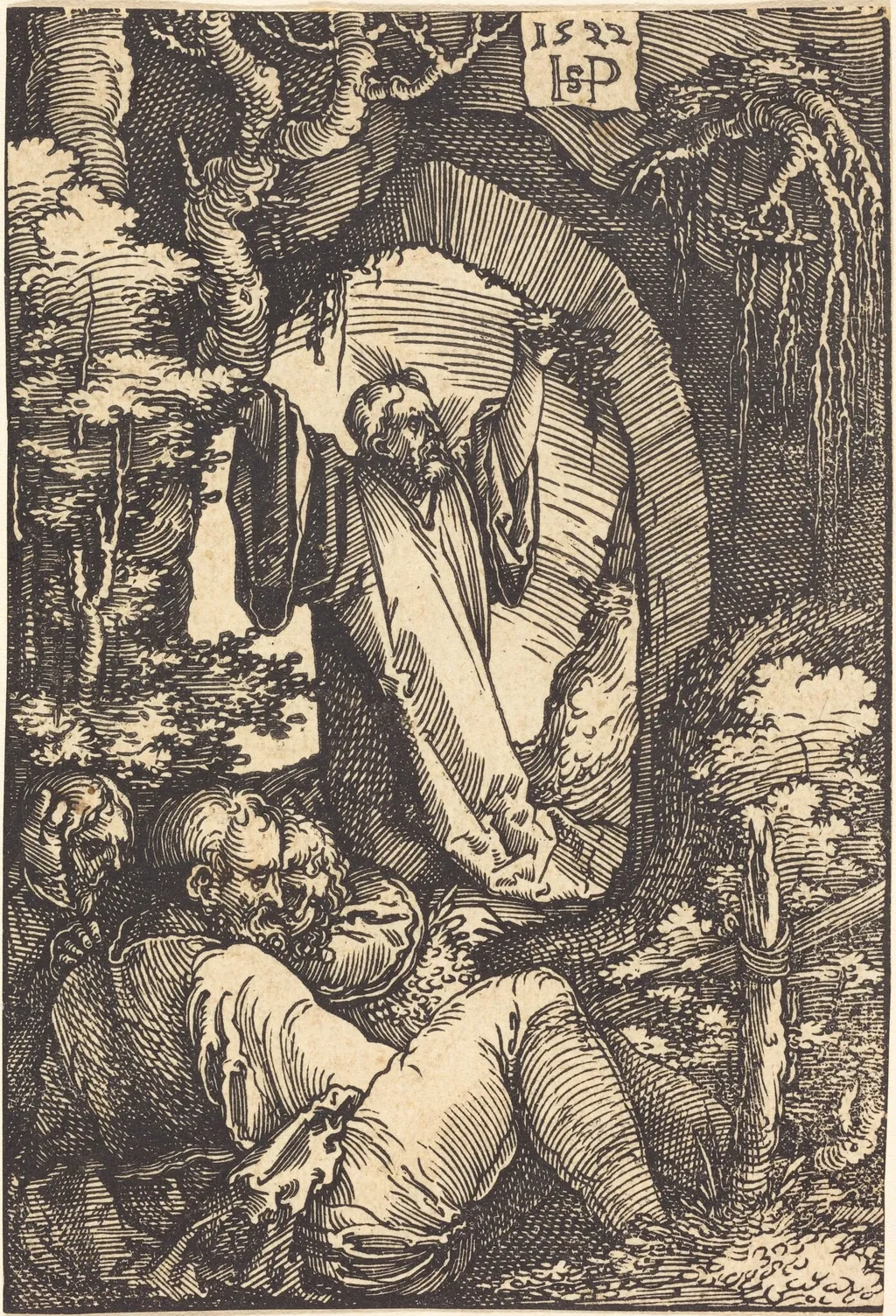 The Agony in the Garden, by Sebald Beham, ink, 1522