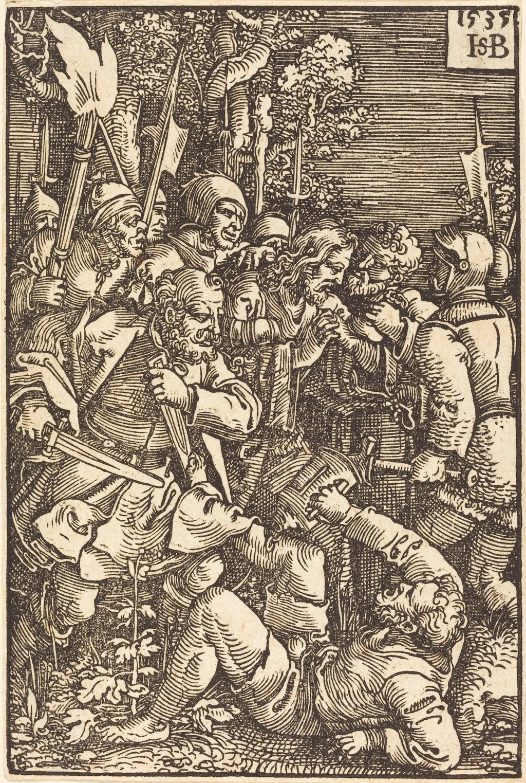 The Betrayal of Christ, by Sebald Beham, ink, 1535