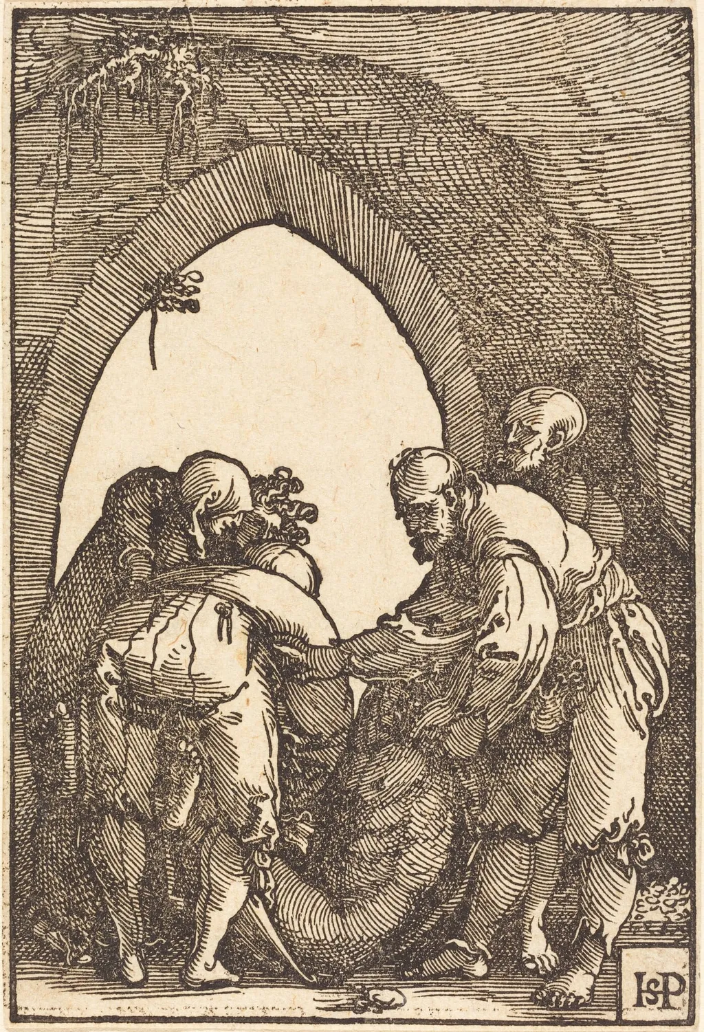 The Entombment, by Sebald Beham, ink, 1521