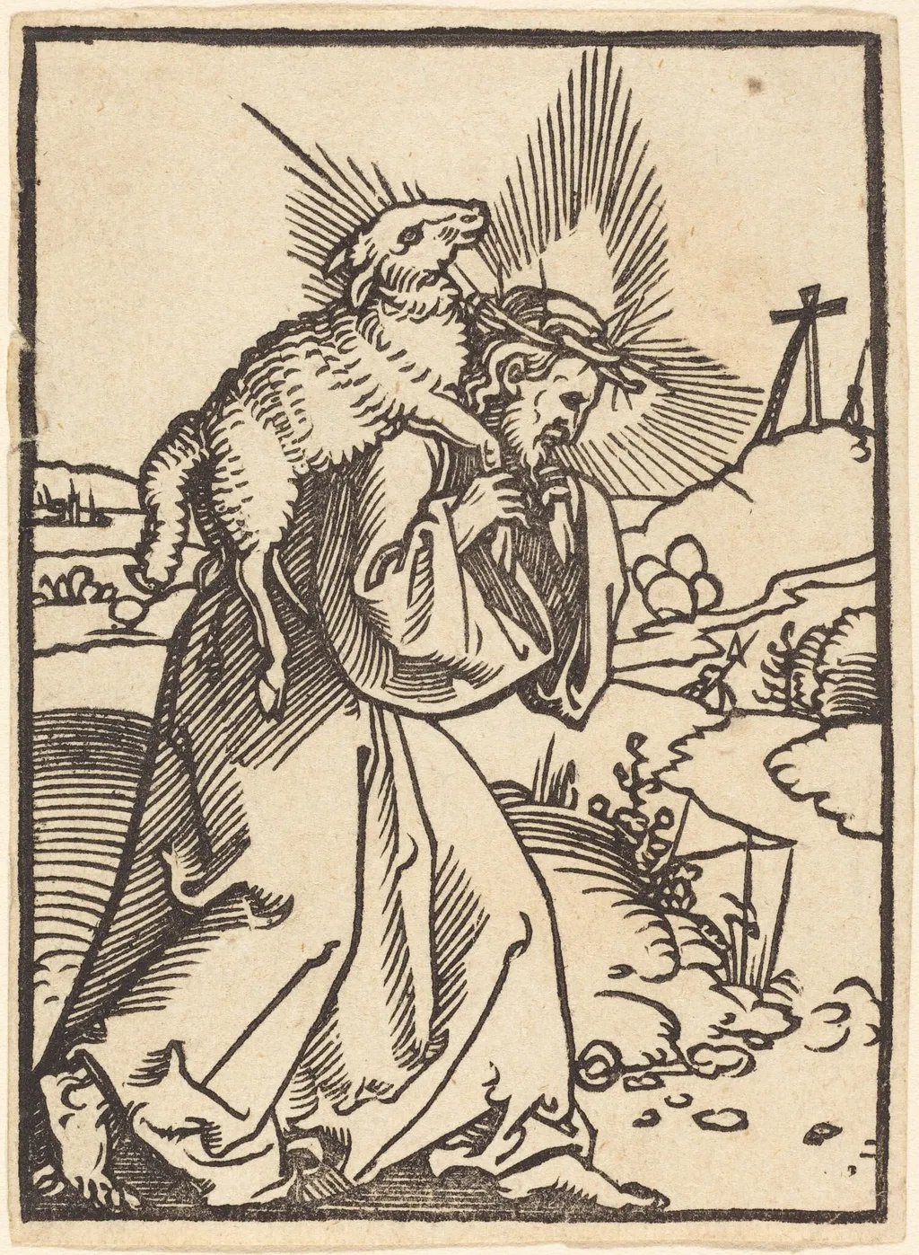 The Good Shepherd, by Sebald Beham, ink, 1527