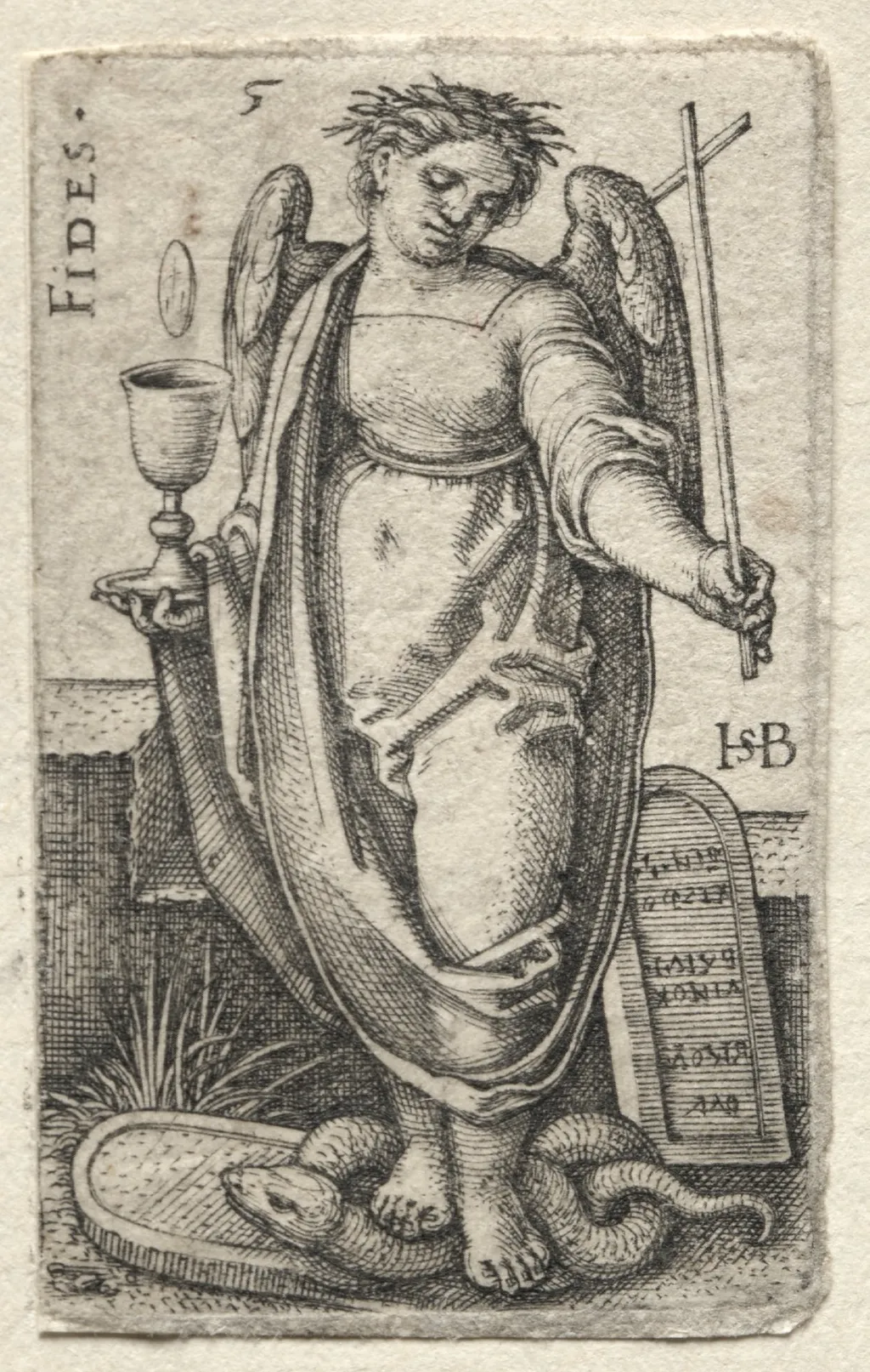 The Knowledge of God and the Seven Cardinal Virtues: Fidelity - Fides, by Sebald Beham, 1535