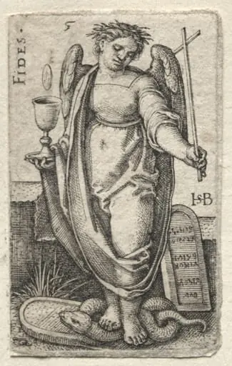 The Knowledge of God and the Seven Cardinal Virtues:  Fidelity - Fides, by Sebald Beham