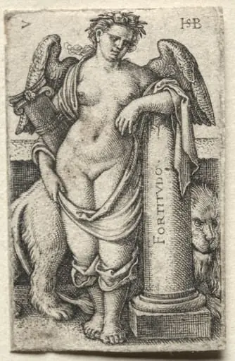 The Knowledge of God and the Seven Cardinal Virtues: Fortitude - Fortitudo, by Sebald Beham